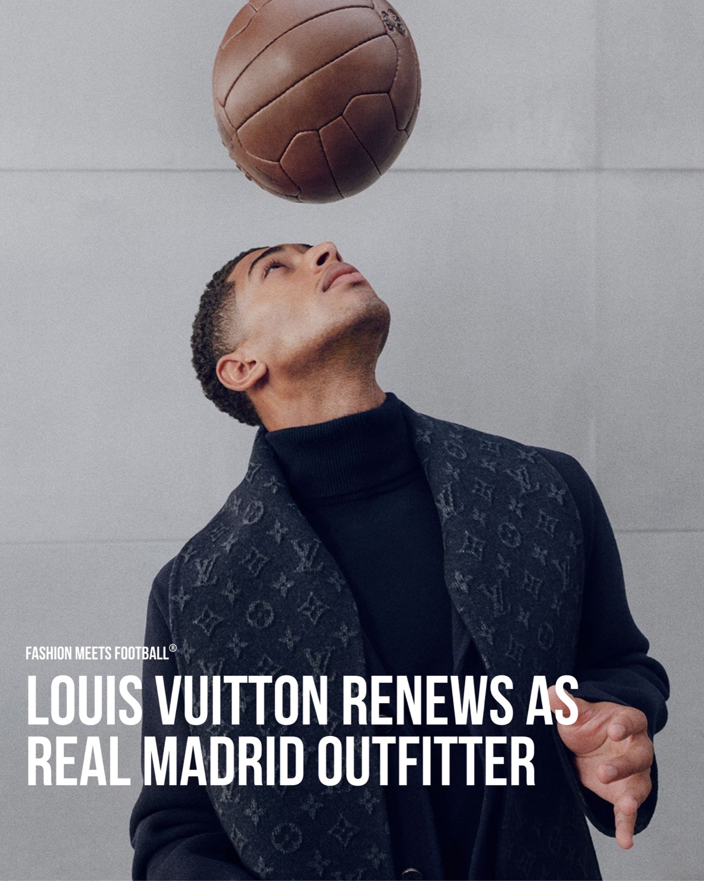 Jude Bellingham in Louis Vuitton formalwear for Real Madrid in FMF artwork