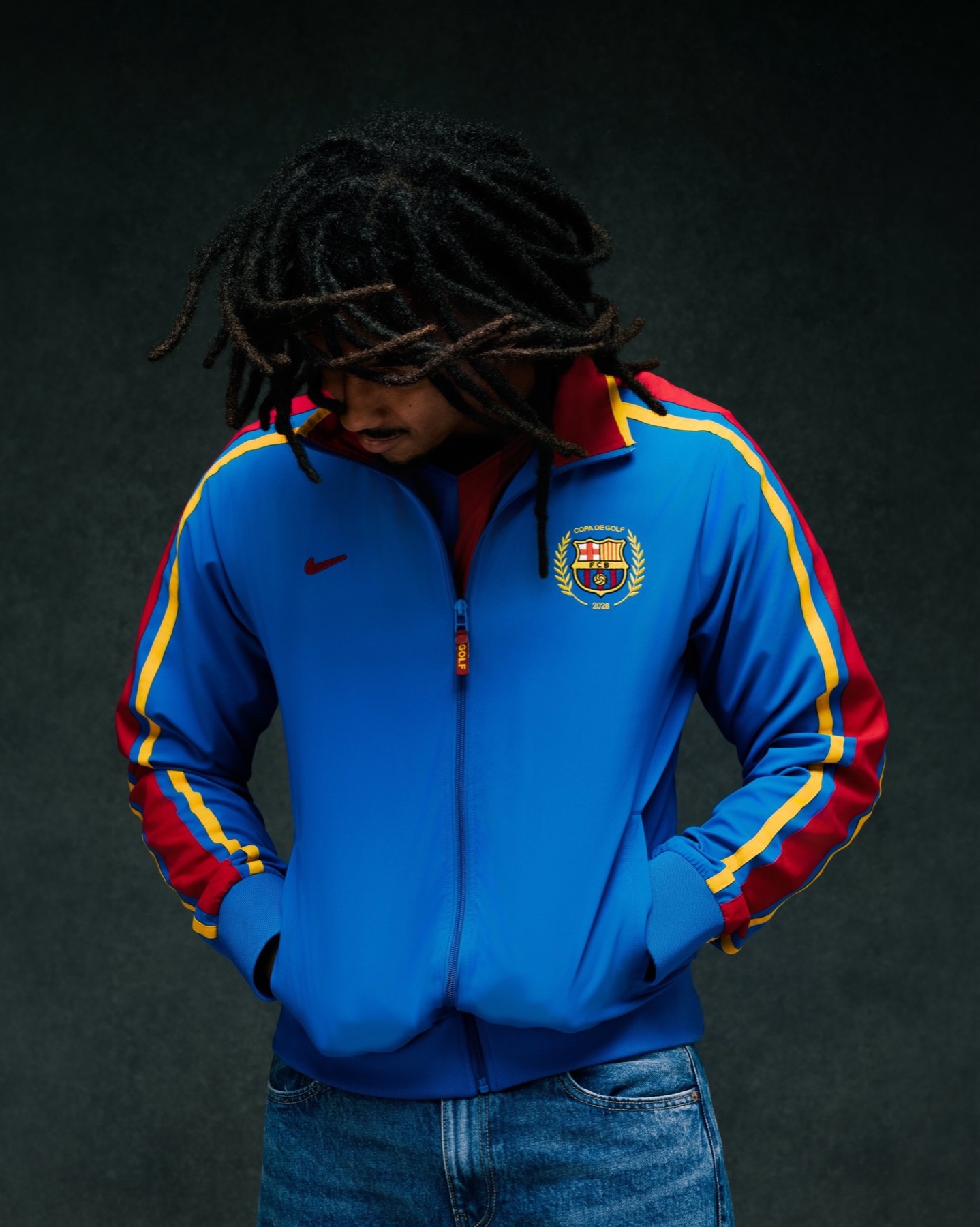Jacket from the Tyler, The Creator and FC Barcelona capsule